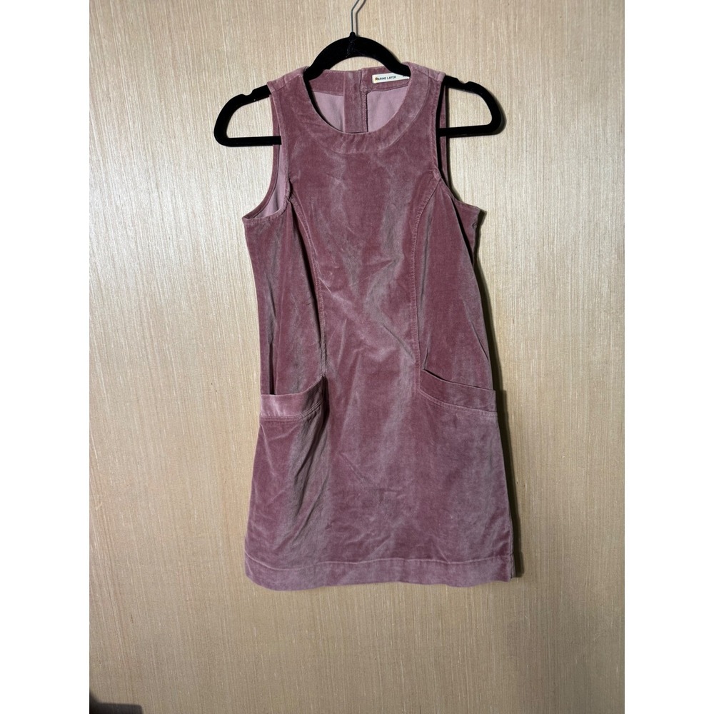 Marine Layer $135 XS Velvet Corduroy Dress Sleeveless Mauve Pink Casual